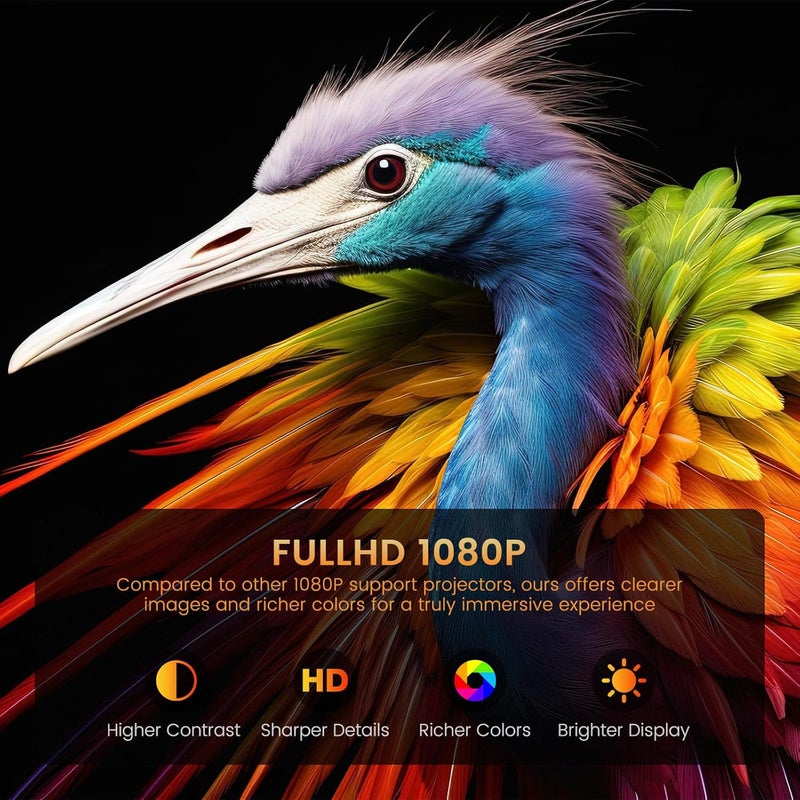 Chicdaze Mini Projector, HY300 PRO Portable Projector, Smart Projector Support 4K 1080P with Dual-Band WIFI6 5G Wireless 5.4 Bluetooth, 160 ANSI， Auto Keystone Correction Video Projector - Image 2